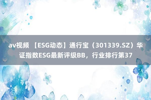 av视频 【ESG动态】通行宝（301339.SZ）华证指数ESG最新评级BB，行业排行第37