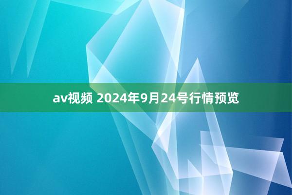 av视频 2024年9月24号行情预览