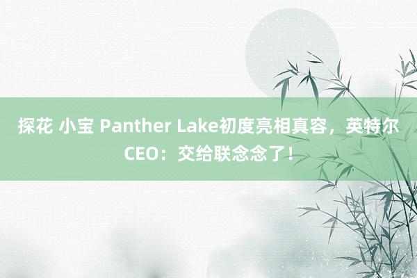 探花 小宝 Panther Lake初度亮相真容，英特尔CEO：交给联念念了！