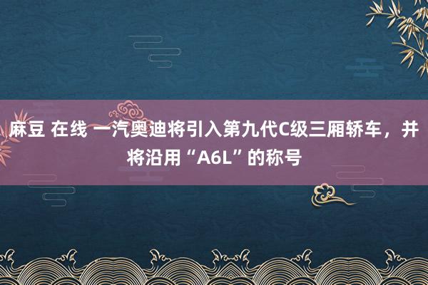 麻豆 在线 一汽奥迪将引入第九代C级三厢轿车，并将沿用“A6L”的称号