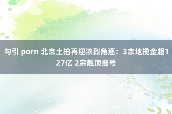 勾引 porn 北京土拍再迎浓烈角逐：3宗地揽金超127亿 2宗触顶摇号