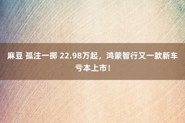 麻豆 孤注一掷 22.98万起，鸿蒙智行又一款新车亏本上市！