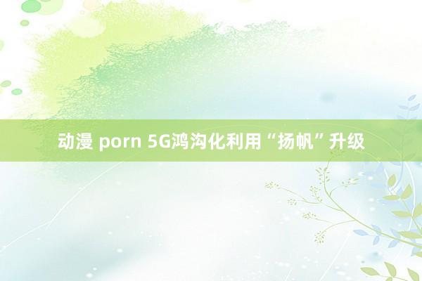 动漫 porn 5G鸿沟化利用“扬帆”升级