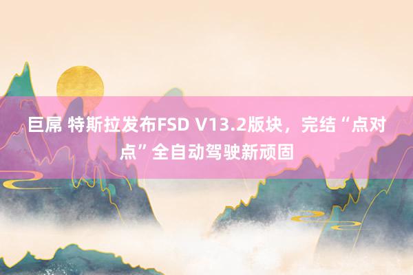 巨屌 特斯拉发布FSD V13.2版块，完结“点对点”全自动驾驶新顽固