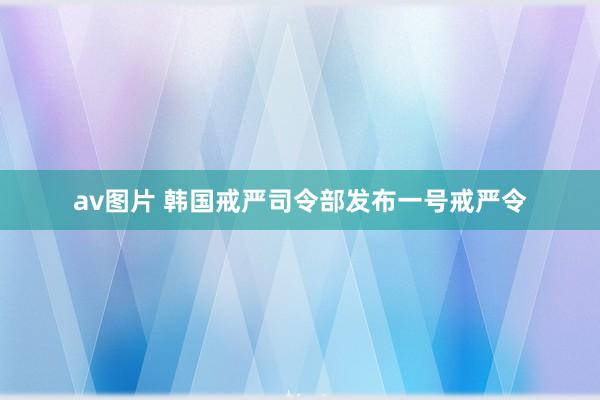 av图片 韩国戒严司令部发布一号戒严令