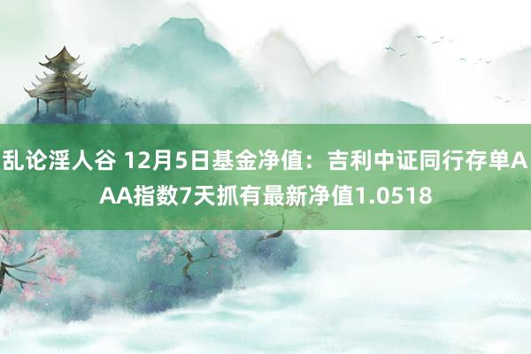 乱论淫人谷 12月5日基金净值：吉利中证同行存单AAA指数7天抓有最新净值1.0518