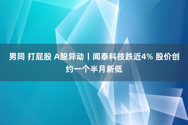 男同 打屁股 A股异动丨闻泰科技跌近4% 股价创约一个半月新低