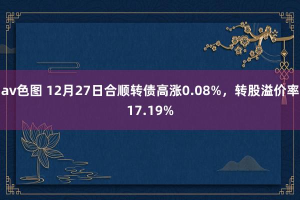 av色图 12月27日合顺转债高涨0.08%，转股溢价率17.19%