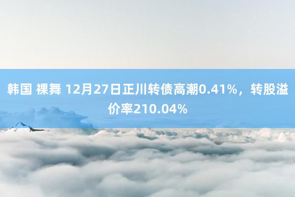 韩国 裸舞 12月27日正川转债高潮0.41%，转股溢价率210.04%