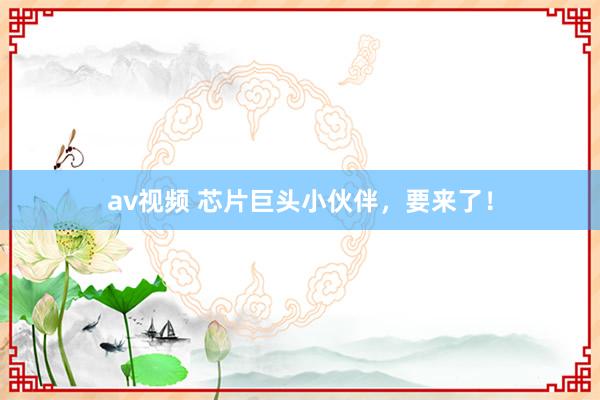 av视频 芯片巨头小伙伴，要来了！