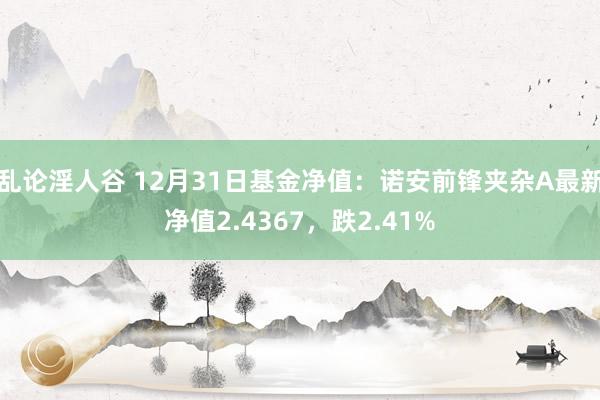 乱论淫人谷 12月31日基金净值：诺安前锋夹杂A最新净值2.4367，跌2.41%