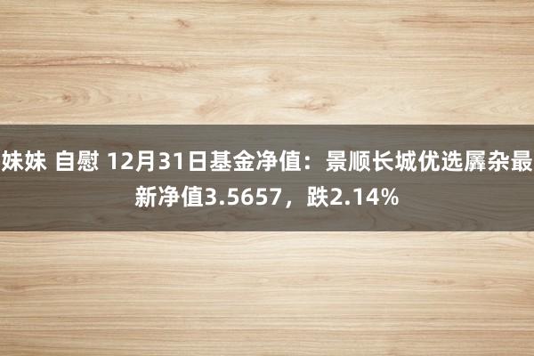 妹妹 自慰 12月31日基金净值：景顺长城优选羼杂最新净值3.5657，跌2.14%