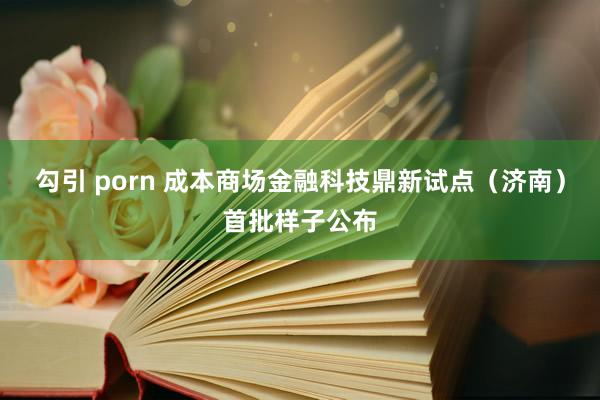 勾引 porn 成本商场金融科技鼎新试点（济南）首批样子公布