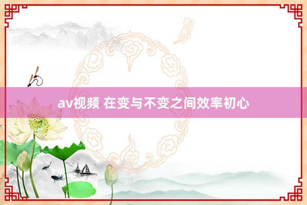 av视频 在变与不变之间效率初心